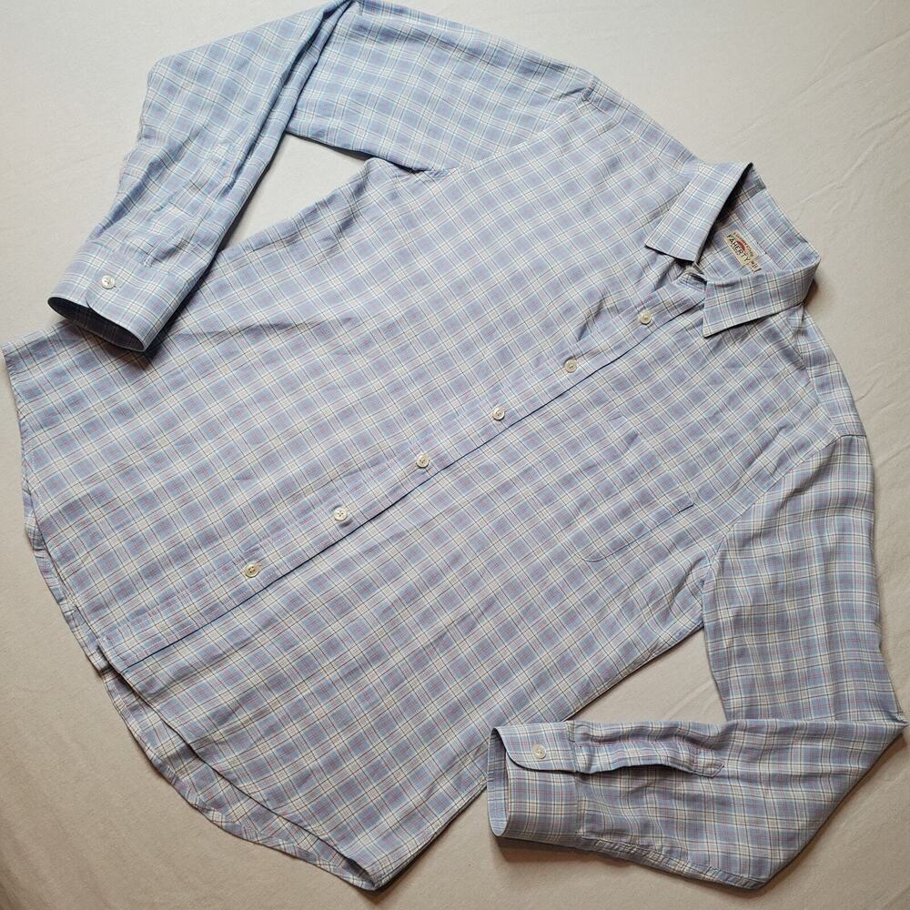 Faherty Men's Size M 100% Cotton Button Down Shirt Blue